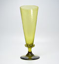 Sowerby green wrythen ale glass with foot